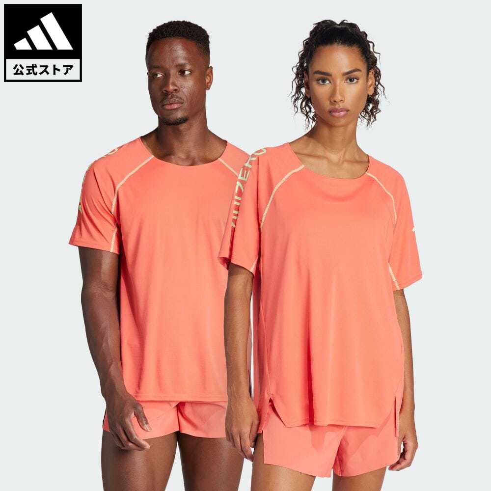 【公式】アディダス adidas 返品可 ランニング 駅伝 ランニング半袖Tシャツ（ジェンダーニュートラル） メンズ レディース ウェア 服 トップス Tシャツ 赤 レッド IU0691 ランニングウェア 半袖