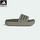 【公式】アディダス adidas 返品可 アディレッタ プラットフォーム サンダル / Adilette Platform Slides スポーツウェア レディース シューズ 靴 サンダル Slide / スライド 緑 グリーン HQ6180