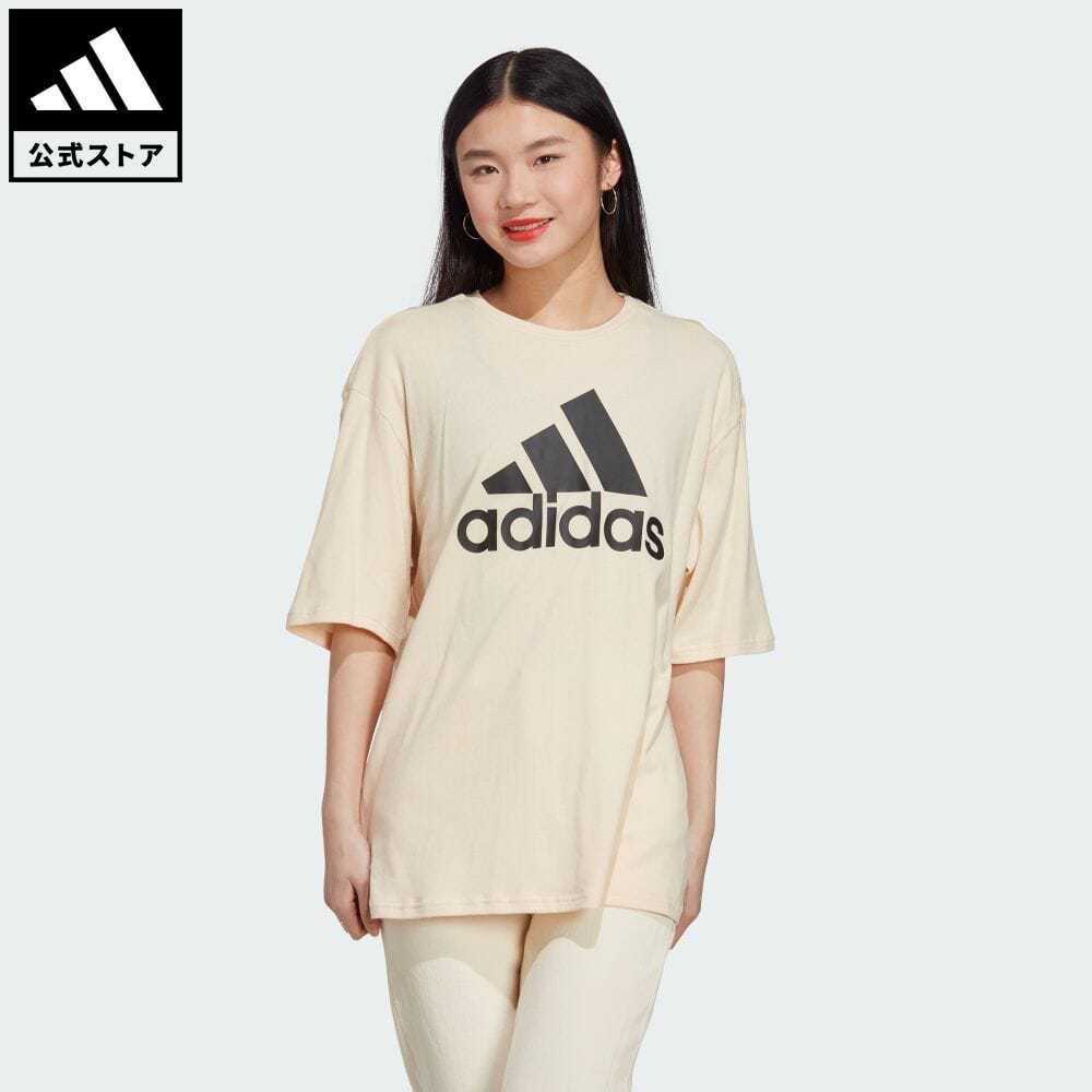 【公式】アディダス adidas 返品可 エッセンシャルズ ビッグロゴTシャツ スポーツウェア レディース ウェア・服 トップス Tシャツ ベージュ IC9862 半袖のサムネイル
