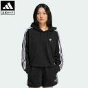 アディダス 【1,000円OFFクーポン対象 4/20 00:00〜4/21 23:59】【公式】アディダス adidas 返品可 アディカラー スリーストライプス ショートパーカー オリジナルス レディース ウェア・服 トップス パーカー(フーディー) スウェット（トレーナー） 黒 ブラック IU2424 トレーナ p0420