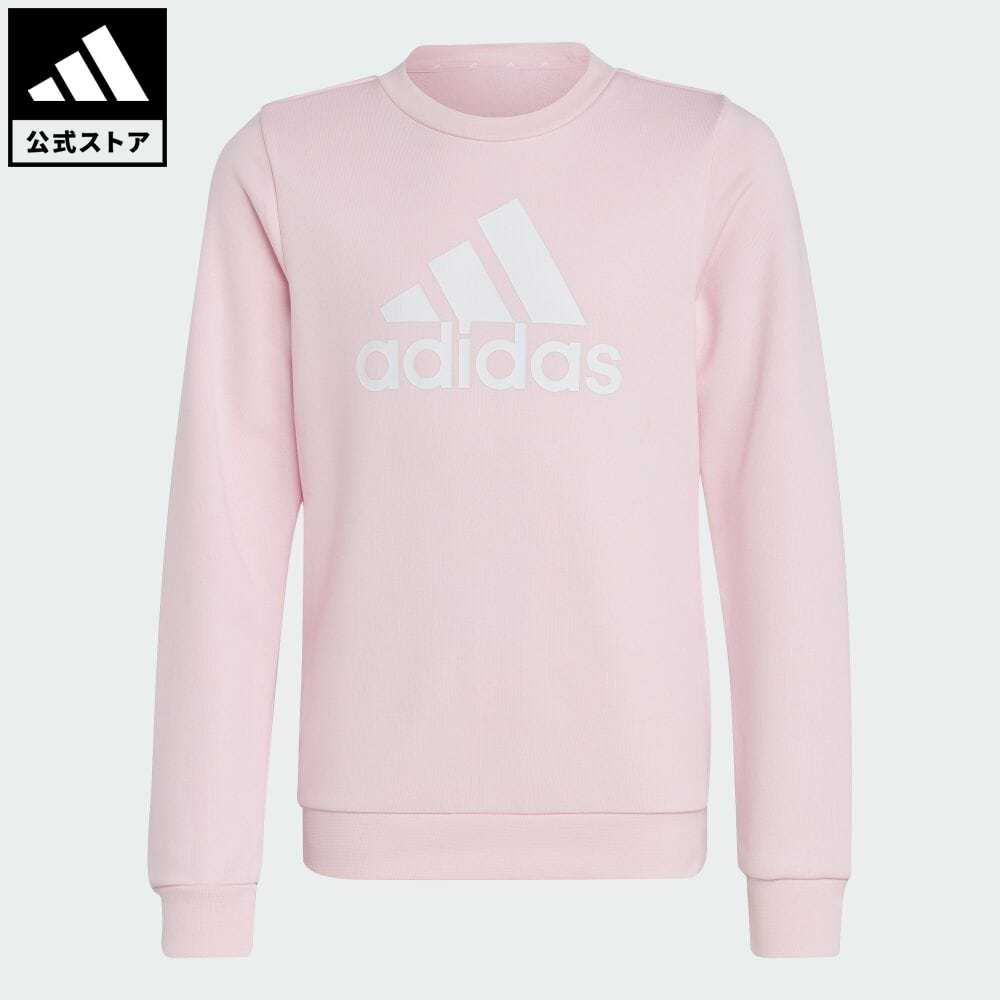 【30%OFF 3/4-3/11】 【公式】アディダス adidas 返品可 エッセンシャルズ ビッグロゴ コットンスウェットシャツ スポーツウェア キッズ／子供用 ウェア・服 トップス スウェット（トレーナー） ピンク IC6119のサムネイル