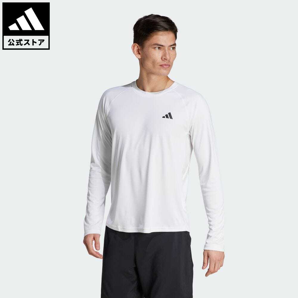 【公式】アディダス adidas 返品可 テニス クラブ テニス長袖Tシャツ メンズ ウェア・服 トップス Tシャツ 白 ホワイト IJ4907 ロンt p0524