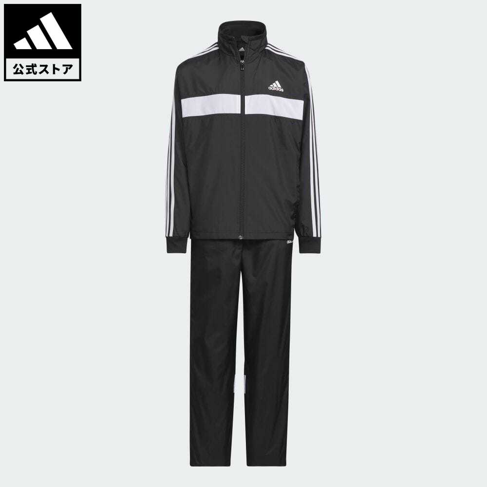 アディダス 【公式】アディダス adidas 返品可 ティベリオ カラーブロック ウインドブレーカースーツ キッズ スポーツウェア キッズ／子供用 ウェア・服 セットアップ ジャージ 黒 ブラック IK7385 上下