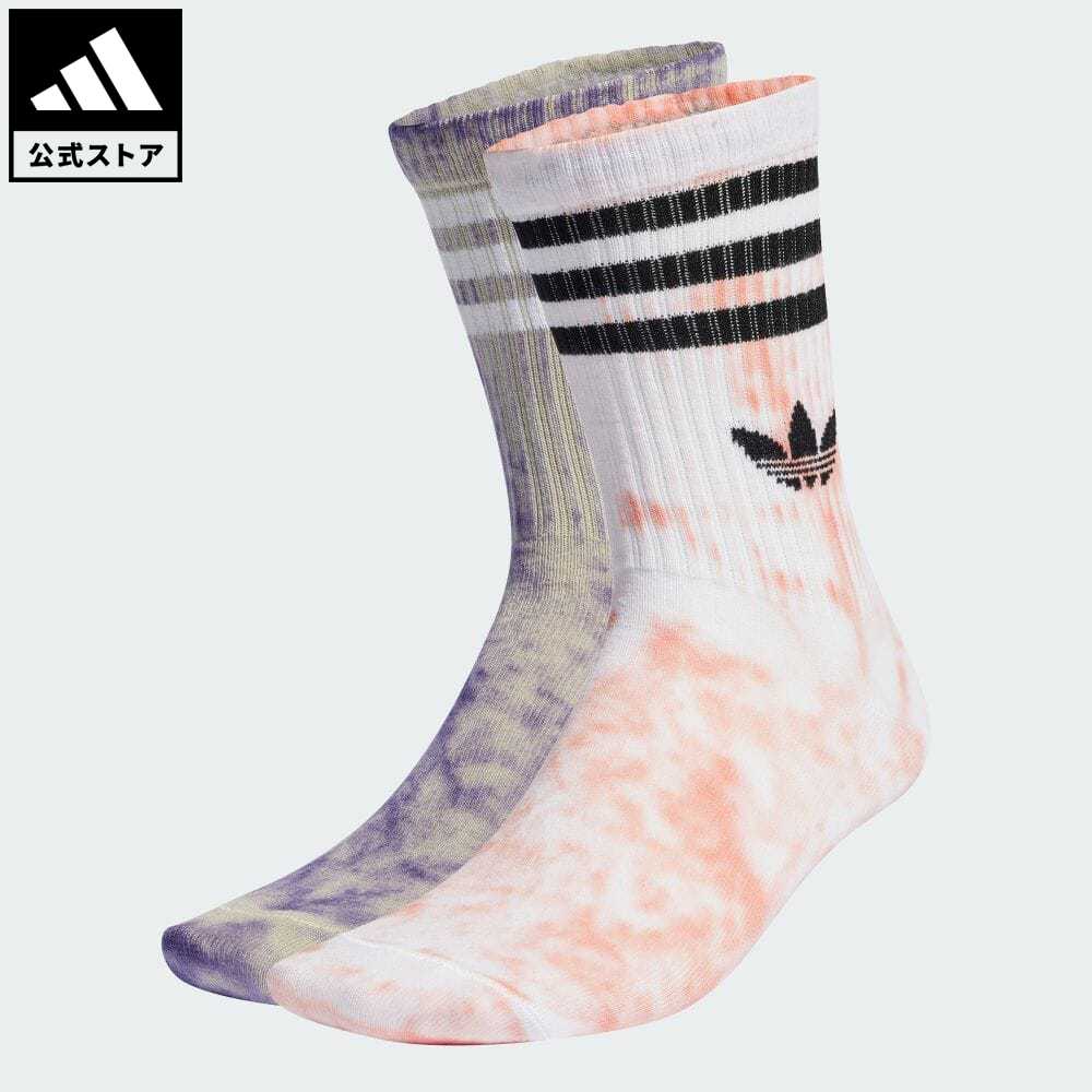 【公式】アディダス adidas 返品可 タイダイソックス 2足組 オリジナルス メンズ レディース アクセサリー ソックス・靴下 クルーソックス 白 ホワイト IN6309