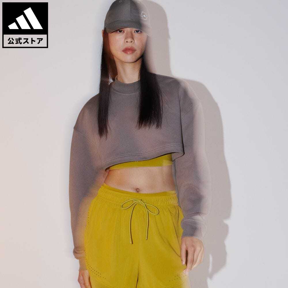 楽天adidas Online Shop 楽天市場店【公式】アディダス adidas 返品可 adidas by Stella McCartney TrueCasuals クロップドスウェット バイ ステラ マッカートニー レディース ウェア・服 トップス スウェット（トレーナー） ブラウン IT8278 notp