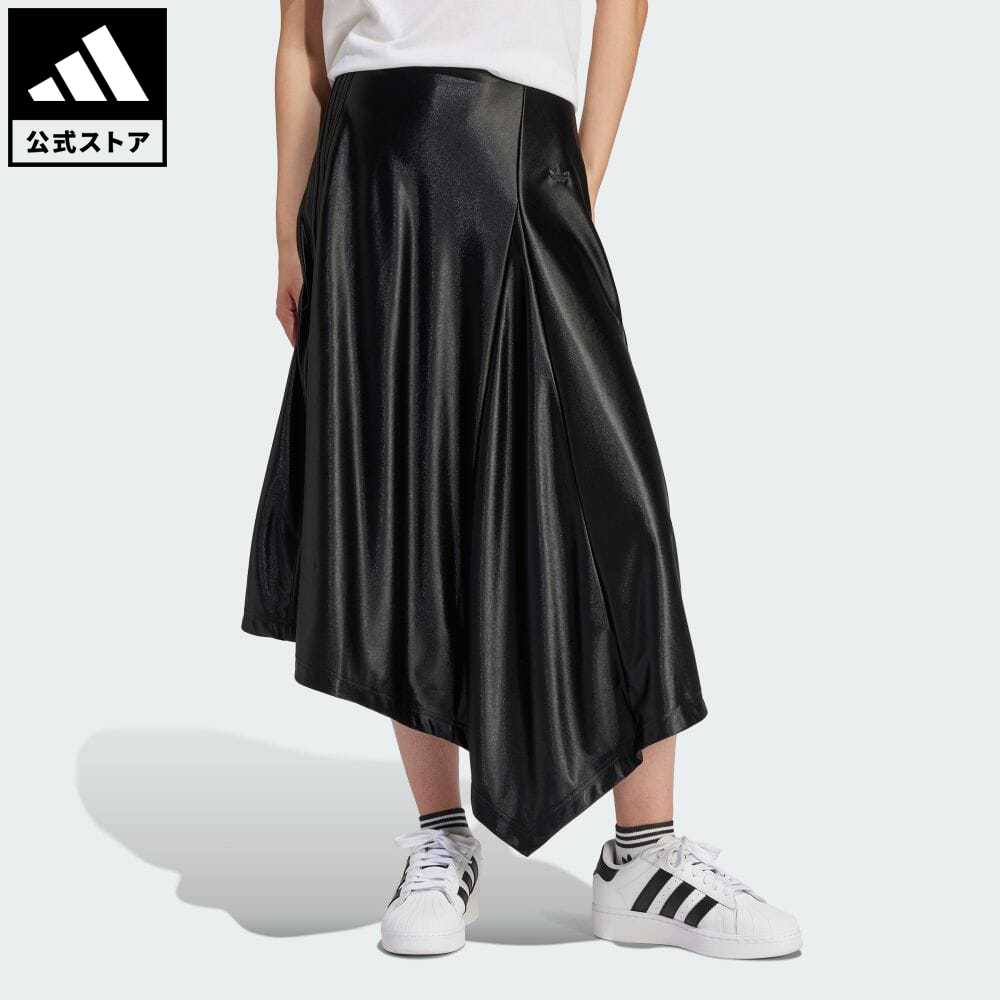 【公式】アディダス adidas 返品可 ハイウエスト サテンスカート オリジナルス レディース ウェア・服 ボトムス スカート 黒 ブラック IT9415 p0517