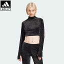 アディダス adidas 返品可 ベルベット クロップトップ オリジナルス レディース ウェア・服 トップス クロップドトップス 黒 ブラック IT9660 notp