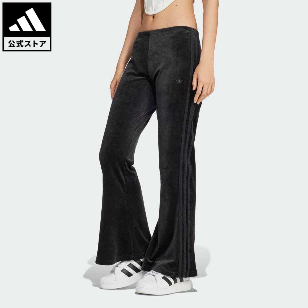 【公式】アディダス adidas 返品可 クラッシュ ベルベット フレアパンツ オリジナルス レディース ウェア・服 ボトムス パンツ 黒 ブラック IT9661 notp