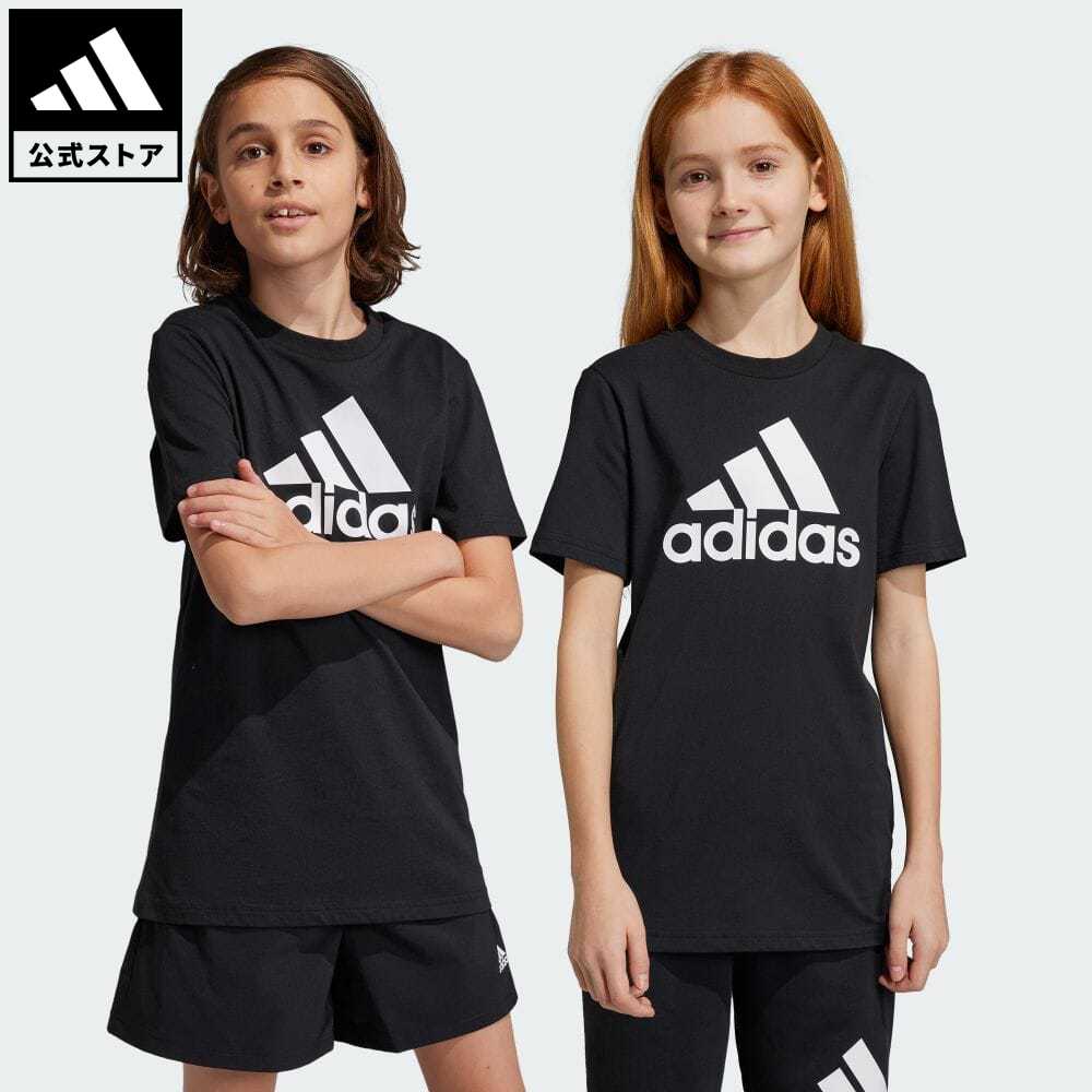 【公式】アディダス adidas 返品可 エッセンシャルズ ビッグロゴ コットン スリム半袖Tシャツ スポーツウェア キッズ／子供用 ウェア・服 トップス Tシャツ 黒 ブラック IC9959 半袖のサムネイル