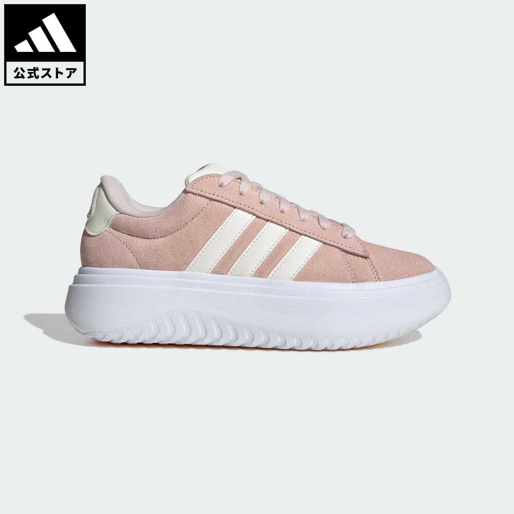 【公式】アディダス adidas 返品可 グランドコート プラットフォーム / GrandCourt Platform スポーツウェア レディース シューズ 靴 スニーカー ピンク IE1104 テニスシューズ ローカット notp