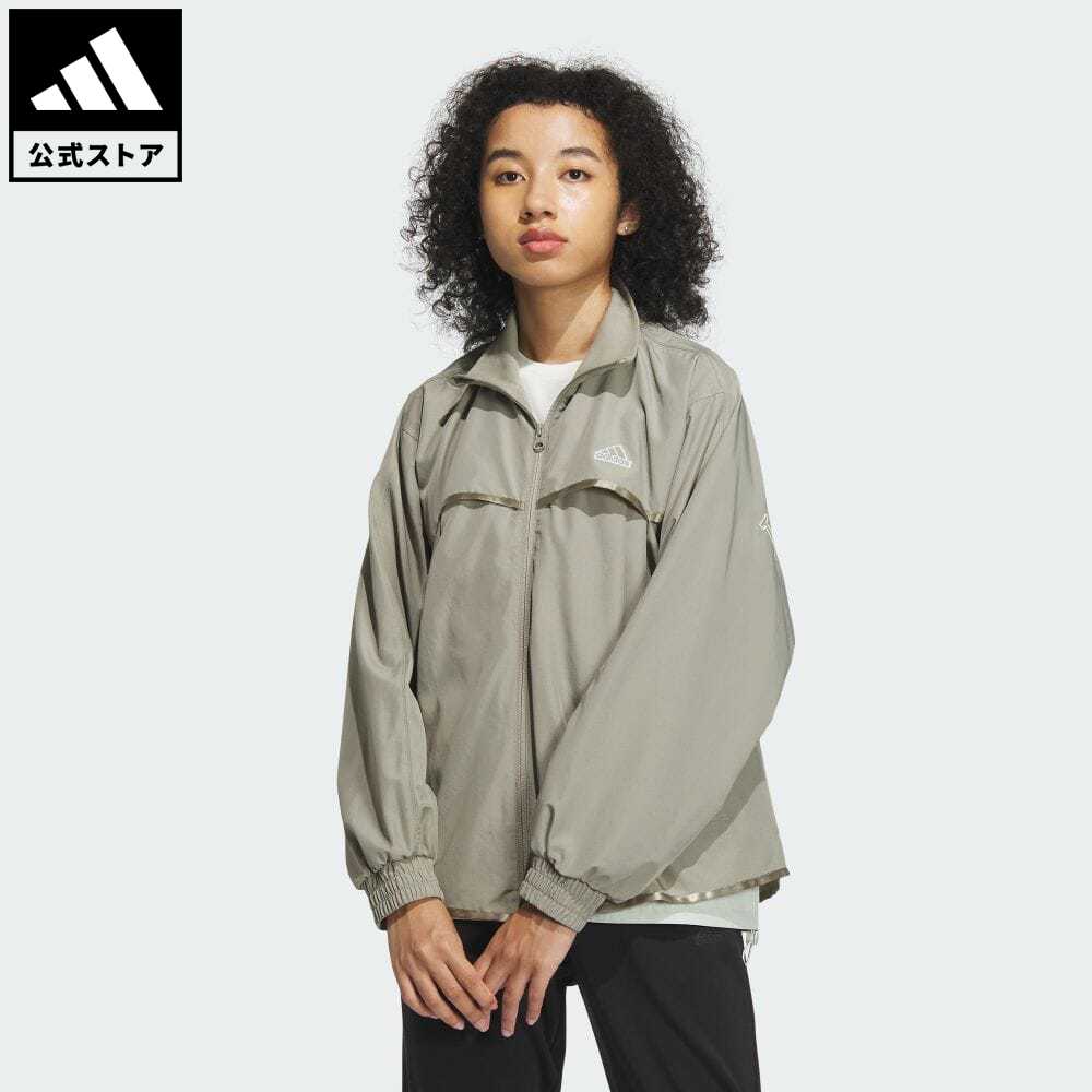 楽天adidas Online Shop 楽天市場店【公式】アディダス adidas 返品可 ワーディング ルーズフィット ウーブンジャケット スポーツウェア レディース ウェア・服 アウター ジャケット ジャージ 緑 グリーン IM8733 上着