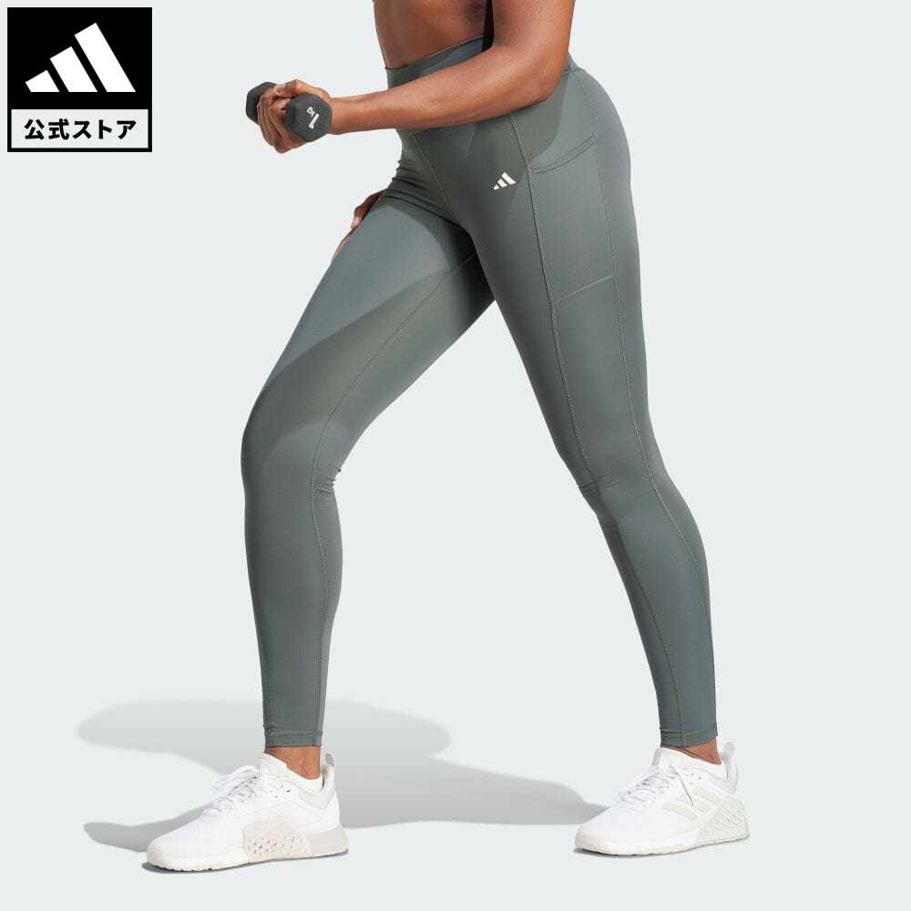 アディダス adidas 返品可 ジム・トレーニング Optime フルレングス レギンス レディース ウェア・服 ボトムス タイツ・レギンス 緑 グリーン IT9104 フィットネスウェア スポーツウェア レギンス streng strength p0517