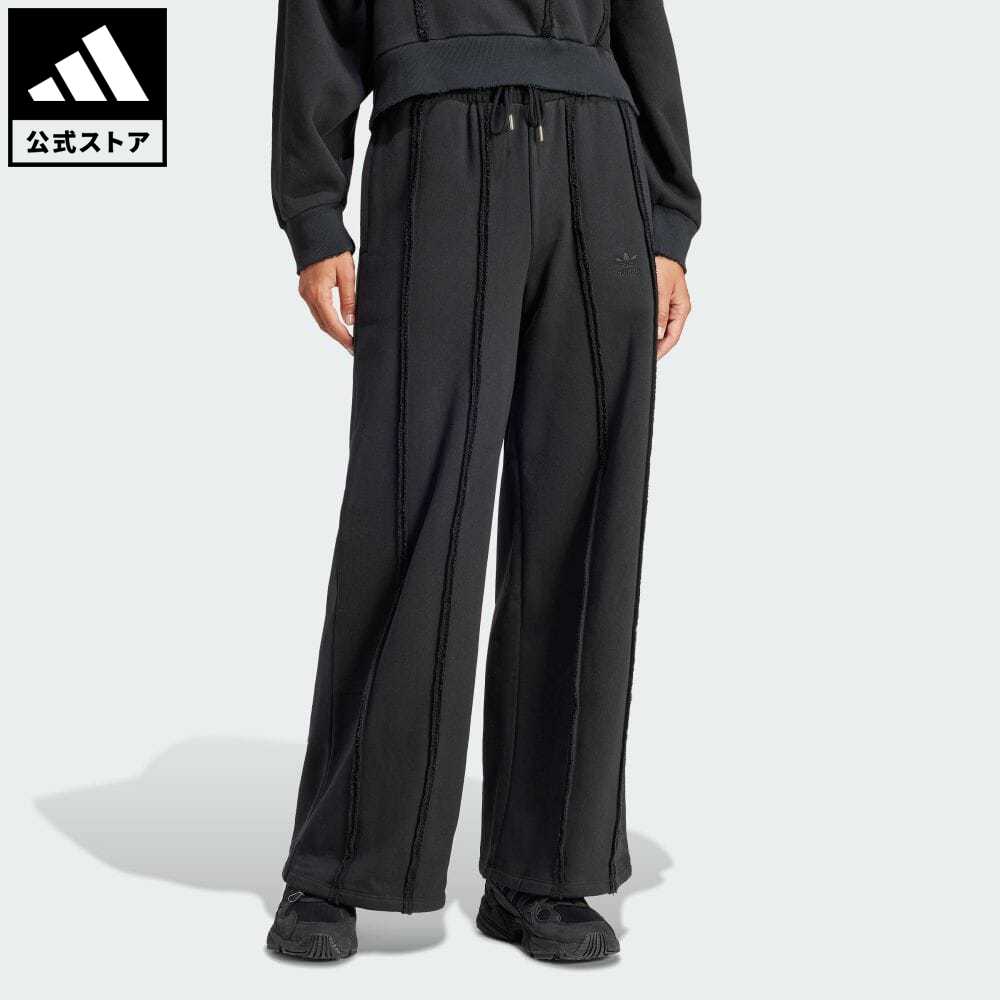 【公式】アディダス adidas 返品可 ディストレスト スウェットパンツ オリジナルス レディース ウェア・服 ボトムス ジャージ パンツ 黒 ブラック IY9018 下のサムネイル