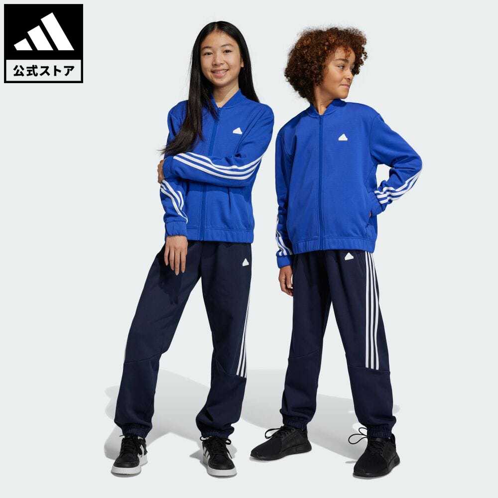 楽天adidas Online Shop 楽天市場店【公式】アディダス adidas 返品可 フューチャーアイコン スリーストライプス トラックスーツ（ジャージ上下） スポーツウェア キッズ／子供用 ウェア・服 セットアップ ジャージ 青 ブルー HR6292 上下