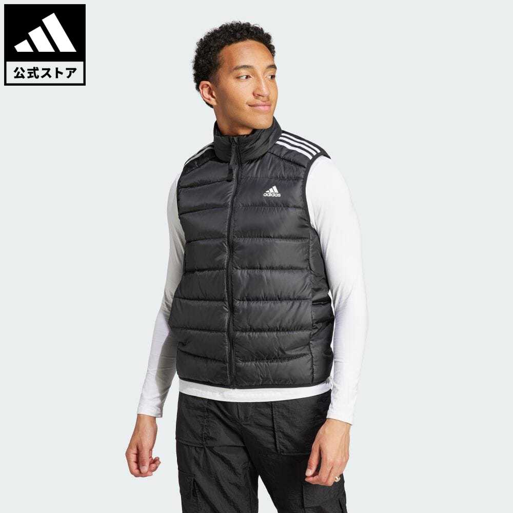 楽天adidas Online Shop 楽天市場店【公式】アディダス adidas 返品可 エッセンシャルズ スリーストライプス ライトダウンベスト スポーツウェア メンズ ウェア・服 アウター ダウン 黒 ブラック HZ5728 ダウンジャケット