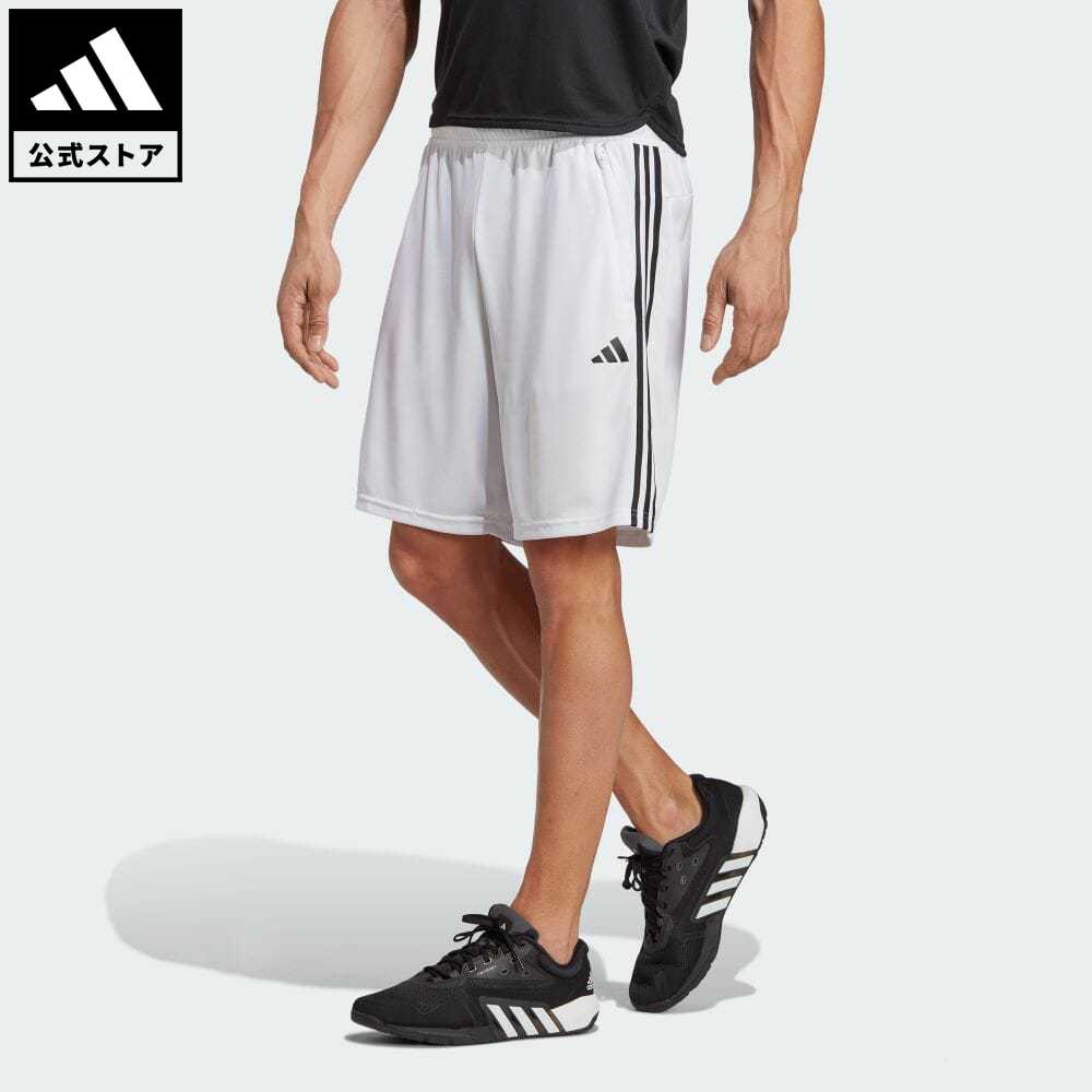 【公式】アディダス adidas 返品可 ジム・トレーニング トレイン エッセンシャルズ ピケ スリーストライプス トレーニングショーツ メンズ ウェア・服 ボトムス ハーフパンツ 白 ホワイト IB8244 p0517 父の日