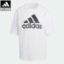 アディダス 【公式】アディダス adidas 返品可 エッセンシャルズ ビッグロゴTシャツ スポーツウェア レディース ウェア・服 トップス Tシャツ 白 ホワイト HR4930 半袖