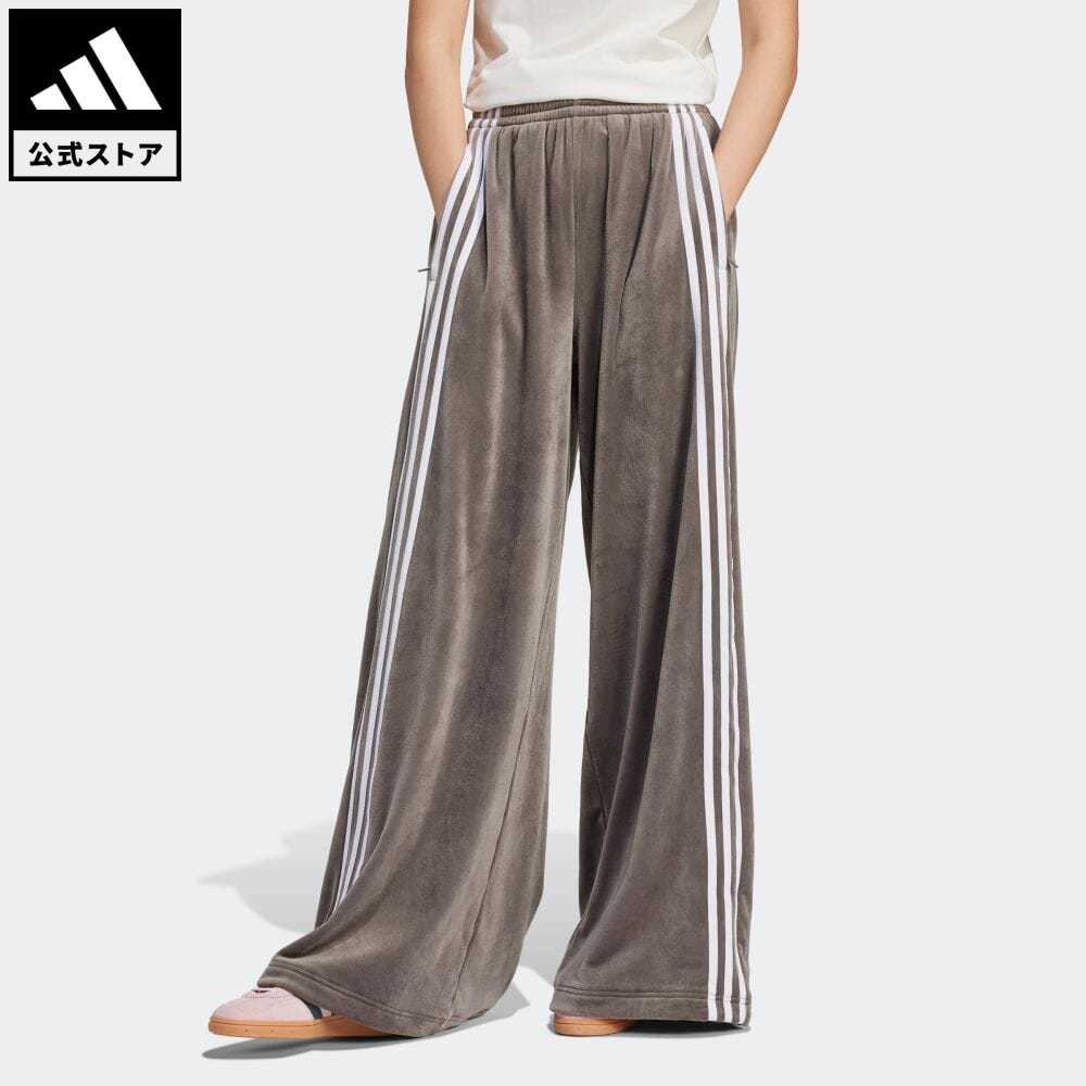 【公式】アディダス adidas 返品可 ベルベット ルーズ トラックパンツ オリジナルス レディース ウェア・服 ボトムス パンツ グレー IS4558のサムネイル