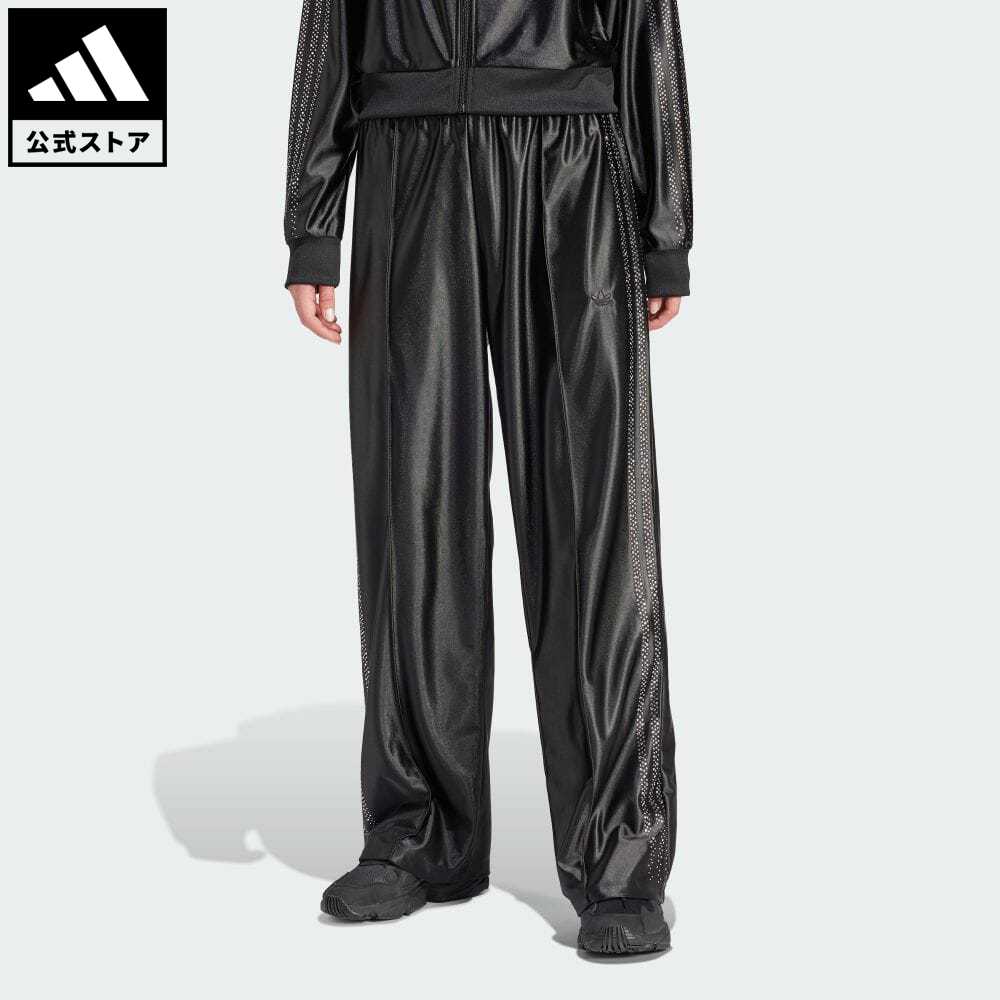 【公式】アディダス adidas 返品可 Embellished スリーストライプス トラックパンツ（ジャージ） オリジナルス レディース ウェア・服 ボトムス ジャージ パンツ 黒 ブラック IT9705 下