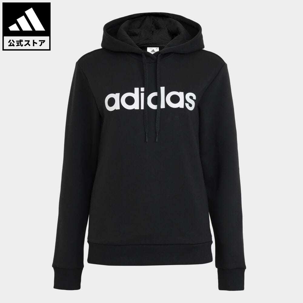 【60%OFF 8/4-8/10】【公式】アディダス adidas 返品可 エッセンシャルズ リニア オーバー ザ ヘッド パーカー スポーツウェア レディース ウェア・服 トップス パーカー(フーディー) スウェット（トレーナー） 黒 ブラック HM8065 トレーナー p0804のサムネイル