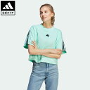 【公式】アディダス adidas 返品可 フューチャーアイコン スリーストライプス 半袖Tシャツ スポーツウェア レディース ウェア・服 トップス Tシャツ 緑 グリーン IB8521 半袖