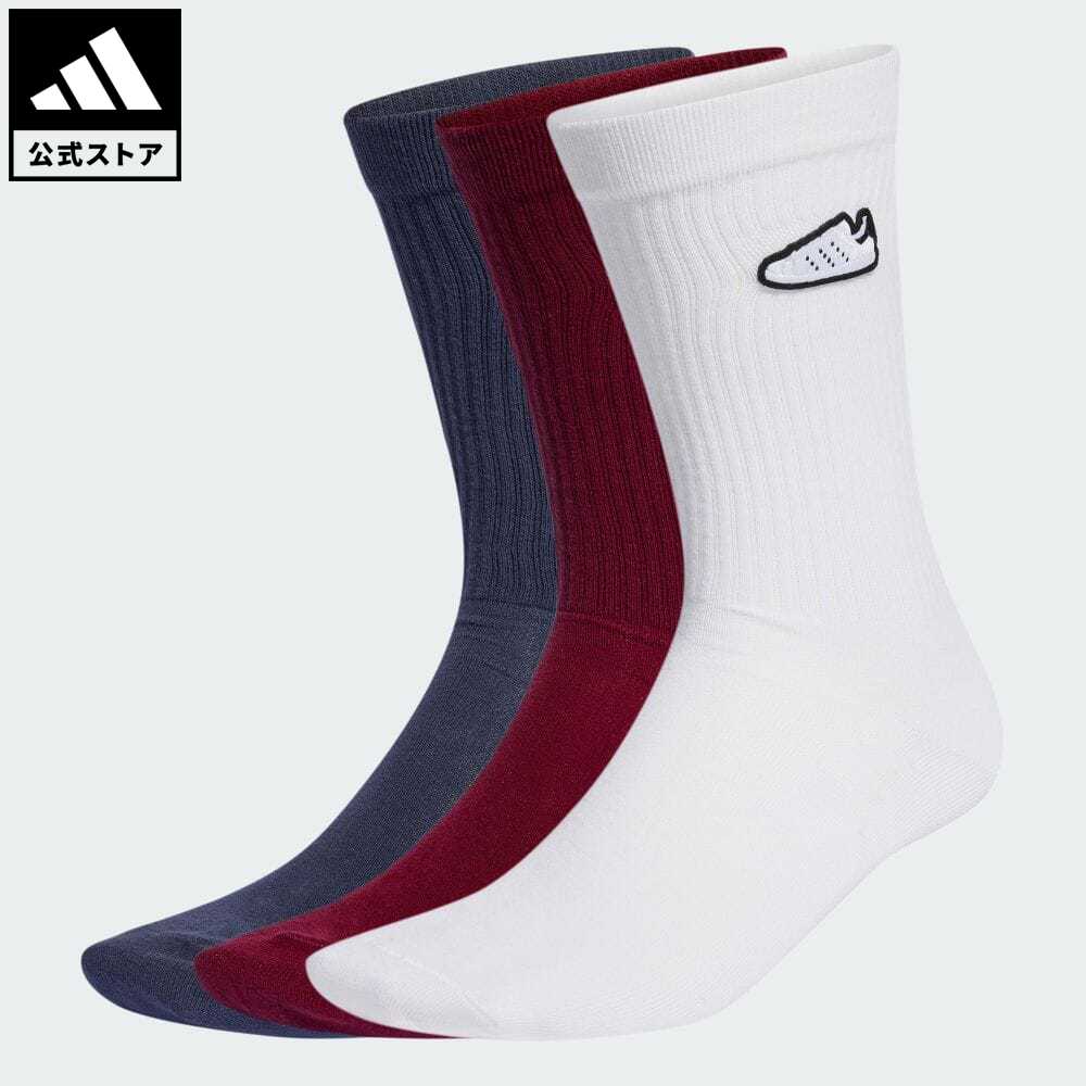 【公式】アディダス adidas 返品可 クルーソックス 3足組 オリジナルス メンズ レディース アクセサリー ソックス・靴下 クルーソックス 赤 レッド IT1526 父の日