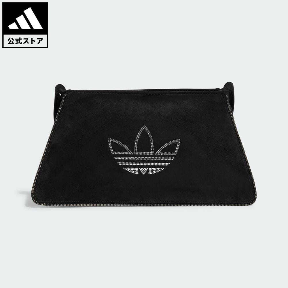 【公式】アディダス adidas 返品可 ラインストーン フェイクスエード ショルダーバッグ オリジナルス レディース アクセサリー バッグ カバン ショルダーバッグ 黒 ブラック IT7375