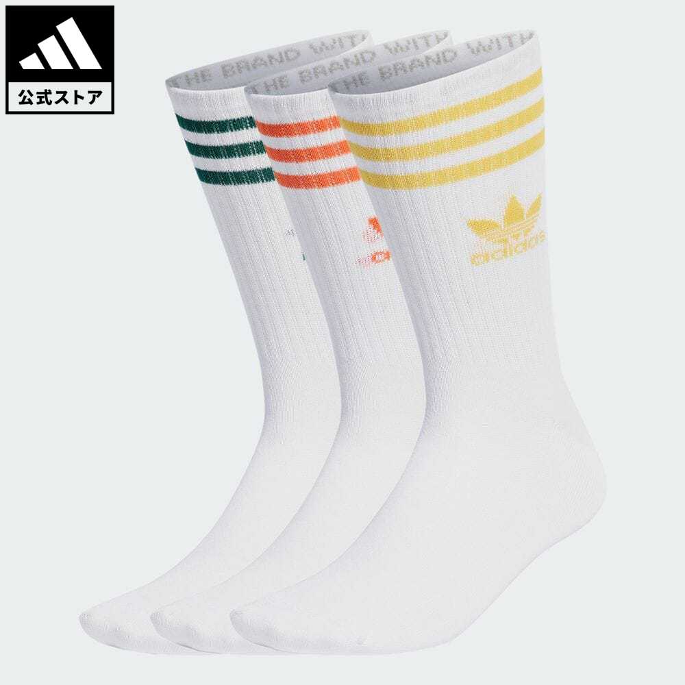 アディダス adidas 返品可 ミッドカット クルーソックス 3足組 オリジナルス メンズ レディース アクセサリー ソックス・靴下 クルーソックス 白 ホワイト IU2661 母の日