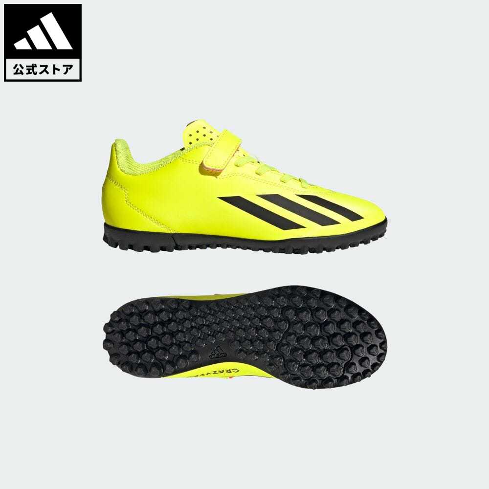 【公式】アディダス adidas 返品可 サッカー エックス クレイジーファスト CLUB H L TF / ターフ用（トレーニングシューズ） / X Crazyfast Club H L TF キッズ／子供用 シューズ 靴 スポーツシューズ イエロー IF0716 スパイクレス