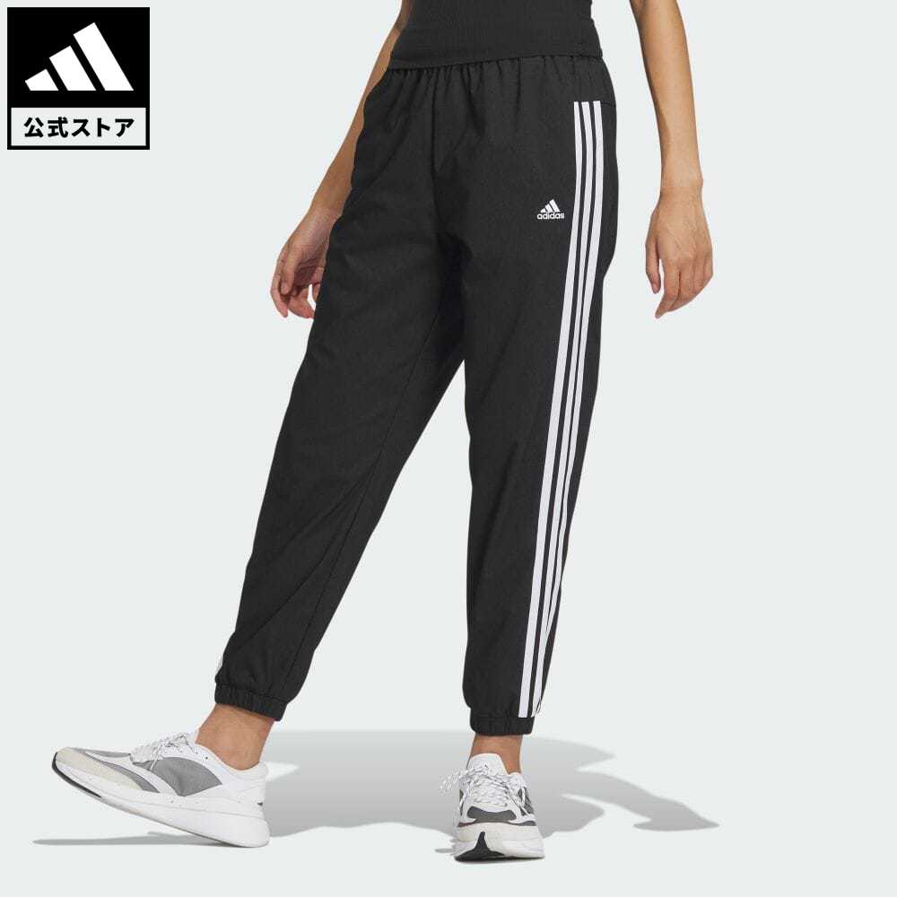 楽天adidas Online Shop 楽天市場店【公式】アディダス adidas 返品可 シーズナル スポーツウェア レギュラーフィット デニムルック クロスパンツ スポーツウェア レディース ウェア・服 ボトムス ジャージ パンツ 黒 ブラック IM8714 下 p0517