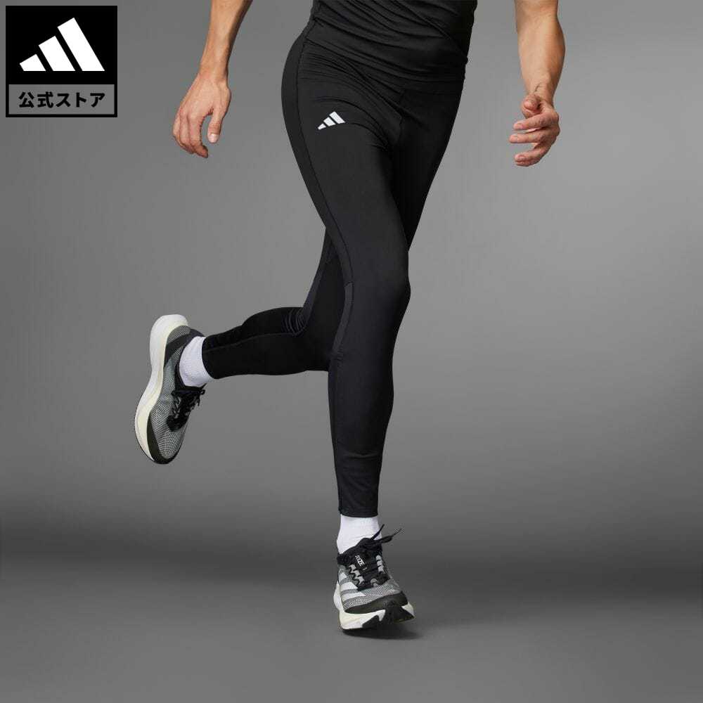 【公式】アディダス adidas 返品可 ランニング アディゼロ エッセンシャルズ ランニング ロングレギンス メンズ ウェア 服 ボトムス タイツ レギンス 黒 ブラック IN1164 ランニングウェア スポーツウェア レギンス p0517