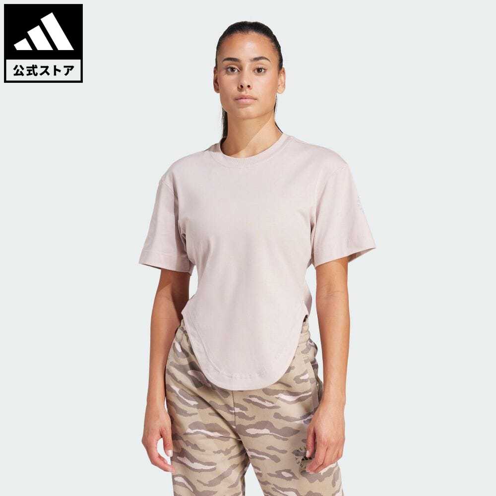 【公式】アディダス adidas 返品可 adidas by Stella McCartney スポーツウェア カーブドヘム 半袖Tシャツ バイ ステラ マッカートニー レディース ウェア・服 トップス Tシャツ ピンク IN3657 半袖のサムネイル