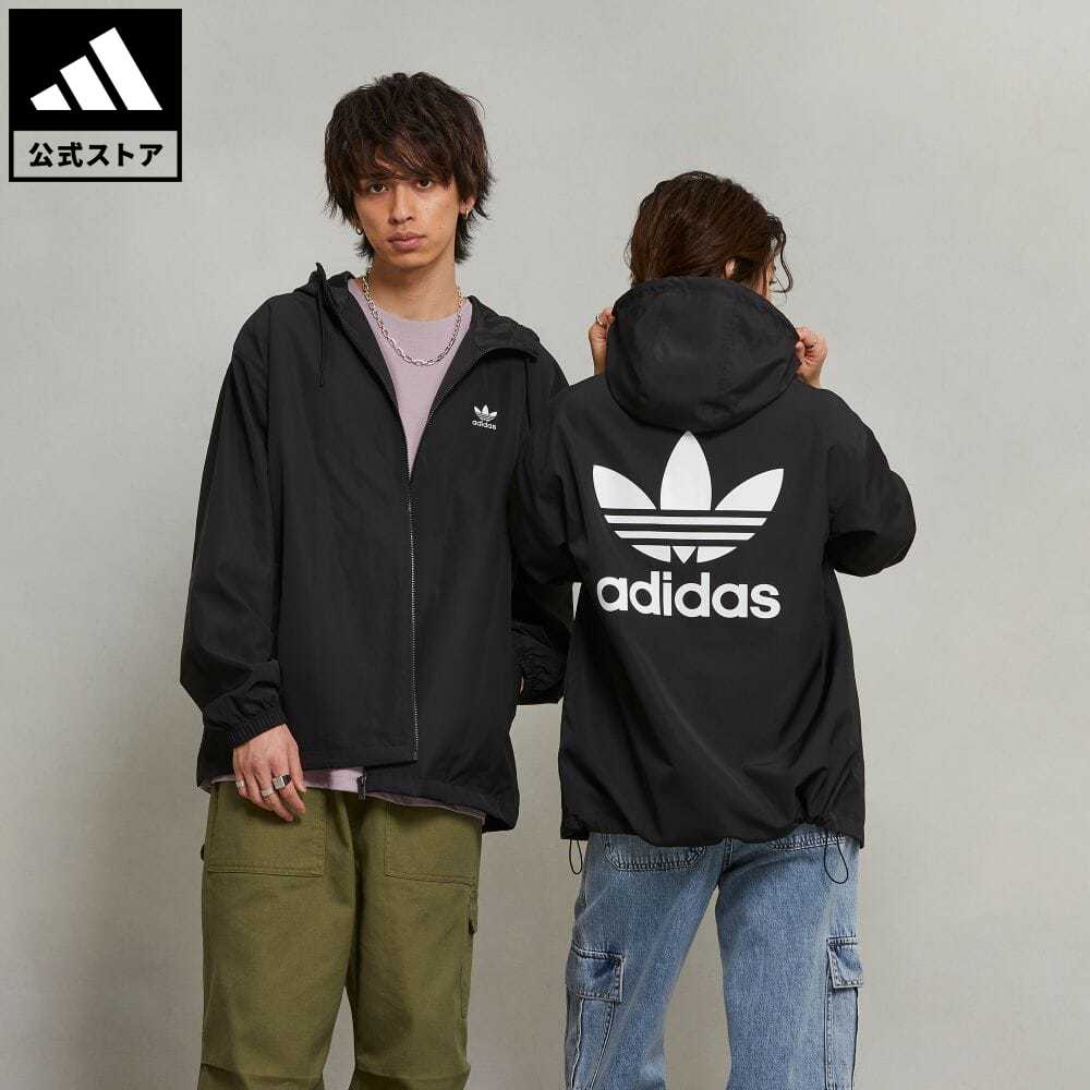 【公式】アディダス adidas 返品可 アディカラートレフォイル ウインドブレーカー オリジナルス メンズ ウェア・服 アウター ウインドブレーカー 黒 ブラック IR9852