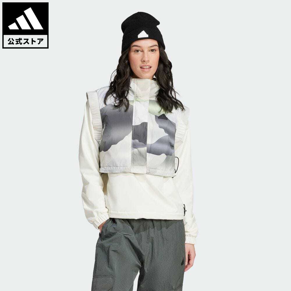 【公式】アディダス adidas 返品可 シティ エスケープ カモプリント クロップベスト スポーツウェア レディース ウェア・服 アウター ベスト 緑 グリーン IX3838 中わた p0517