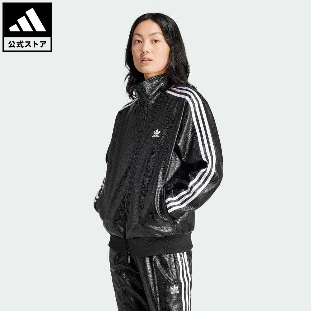 【公式】アディダス adidas 返品可 アディダス オリジナルス プレミアム フェイクレザー ファイヤーバード リュクス トラックトップ オリジナルス レディース ウェア・服 トップス ジャージ 黒 ブラック IY2912 notpのサムネイル