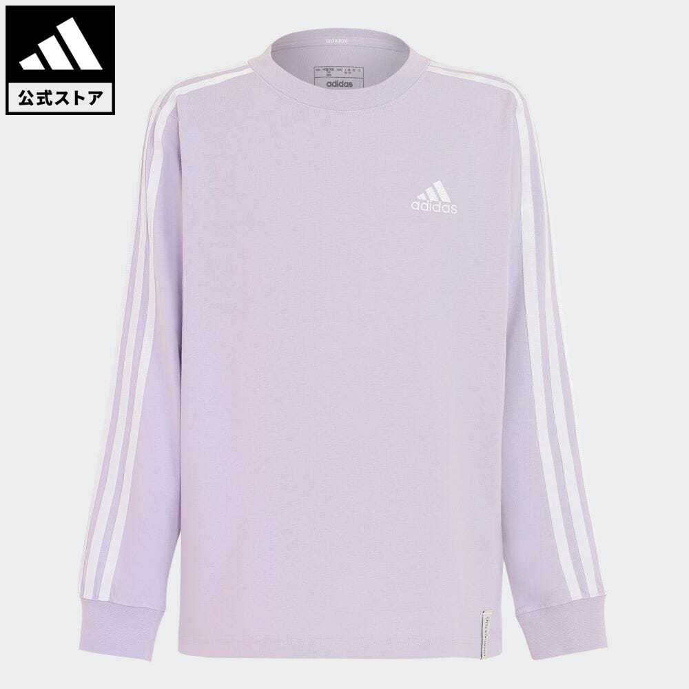 【20%OFF 8/4-8/10】【公式】アディダス adidas 返品可 エッセンシャルズ プラス レギュラーフィット スリーストライプス 長袖Tシャツ キッズ スポーツウェア キッズ／子供用 ウェア・服 トップス Tシャツ 紫 パープル JE1706 ロンt p0804のサムネイル