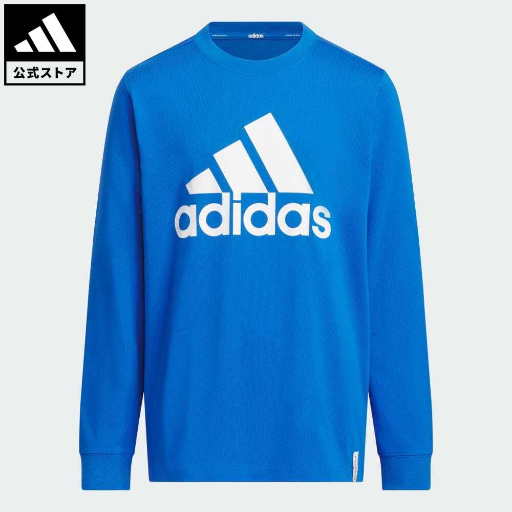 【公式】アディダス adidas 返品可 エッセンシャルズ プラス ビッグロゴ 長袖Tシャツ スポーツウェア キッズ／子供用 ウェア 服 トップス Tシャツ 青 ブルー JE1723 ロンt notp