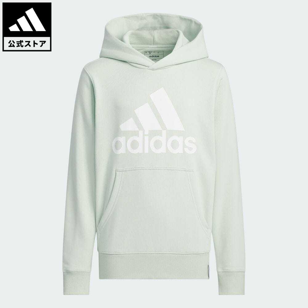 【公式】アディダス adidas 返品可 エッセンシャルズ プラス ビッグロゴ プルオーバーパーカー スポーツウェア キッズ／子供用 ウェア・服 トップス パーカー(フーディー) スウェット（トレーナー） 緑 グリーン JE1736 トレーナー p0904のサムネイル