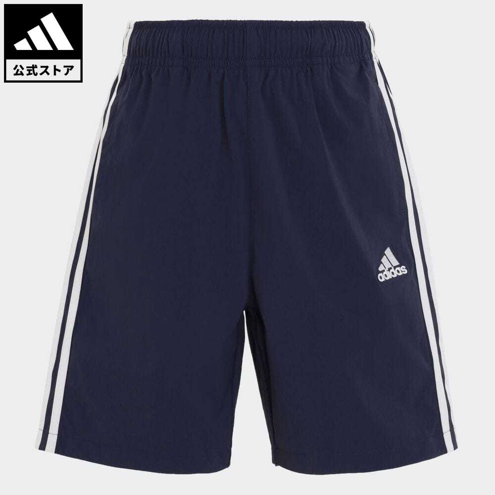 【公式】アディダス adidas 返品可 エッセンシャルズ プラス ルーズフィット スリーストライプス ウーブン ショーツ キッズ スポーツウェア キッズ／子供用 ウェア・服 ボトムス ハーフパンツ 青 ブルー JE1738 notp