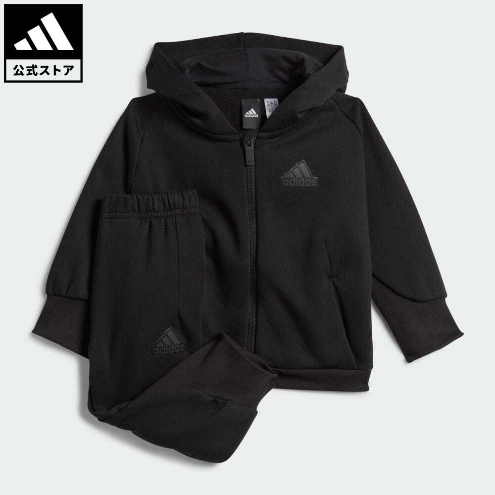 商品について問い合わせるBrand：スポーツウェアSports：ライフスタイルCategory：ウェア・服[上下]【05ce】【color:黒】【size:J/90】 【size:J100】 アディダス公式ショップ返品・交換についてadidas Z.N.E. フード付きセットアップ キッズリサイクル&再生可能素材で作られた、心地よい風合いのセットアップ。まだ小さなベビーにも、スポーティーなスタイルをさせてあげたいという人に勧めたい、フード付きフルジップジャケットとパンツのセット。とびきりソフトなフリースを使用しているから、一日中ずっと暖かい心地よさが続く。リブ仕上げのカフと裾が身体にフィットし、どんなに動き回ってもウェアがずり下がったりしない。ミニポケットには小さな宝物を入れられる。 リサイクル素材と再生可能素材をブレンドした生地を70%以上使用したウェア。レギュラーフィット / ミッドライズパンツフルジップ仕様 / フード付き綿70% / ポリエステル30%（フリース［裏起毛］）ソフトな生地ジャケットとパンツ：フロントポケットジャケット：リブ仕上げの袖口と裾パンツ：ドローコード付きの伸縮性ウエスト商品番号：IB3982色：Top:ブラック Bottom:ブラックモデル：DTN75対象：ベビー（0〜4歳）コレクション：Z.N.E.Size胸囲うしろ着丈ラグラン袖丈ウエスト股下7580859095J10062cm65cm67cm69cm71cm73cm32cm34cm36cm38cm41cm42cm33cm35cm38cm40cm42cm43cm39cm40cm41cm42cm44cm45cm22cm26cm29cm33cm36cm40cm※ 上記の数値はそれぞれのサイズにおける製品の寸法を表しています。※ 商品によっては、表示の寸法から若干の誤差（1〜2cm）が発生する場合があります。※ 同じサイズでも、製品の素材の特徴やデザインによって着用感が異なる場合があります。Other Color