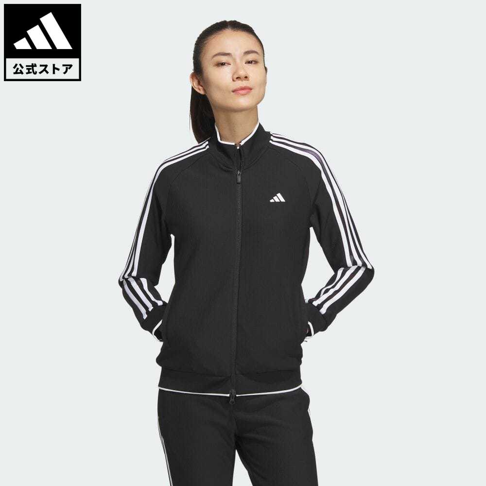 アディダス アウトドアジャケット レディース 【公式】アディダス adidas 返品可 ゴルフ 3ストライプス トラック ドライジャケット レディース ウェア・服 アウター ジャケット 黒 ブラック IK9794