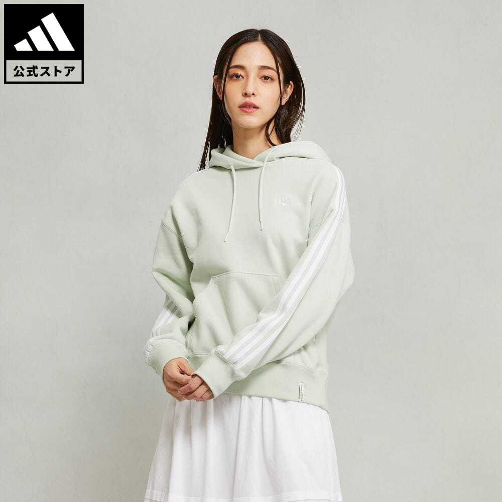 楽天adidas Online Shop 楽天市場店【公式】アディダス adidas 返品可 エッセンシャルズ プラス スリーストライプス フレンチテリー パーカー スポーツウェア レディース ウェア・服 トップス パーカー（フーディー） スウェット（トレーナー） 緑 グリーン JF1410 トレーナー notp