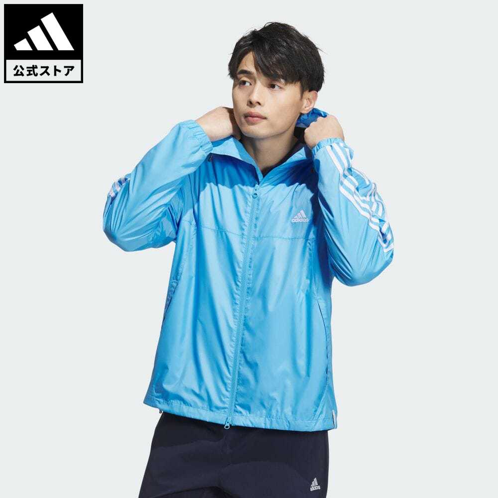 【公式】アディダス adidas 返品可 エッセンシャルズ プラス 3ストライプ ウィンドブレーカージャケット スポーツウェア メンズ ウェア・服 アウター ウインドブレーカー 青 ブルー JF3957 notp 上着 fd24 父の日