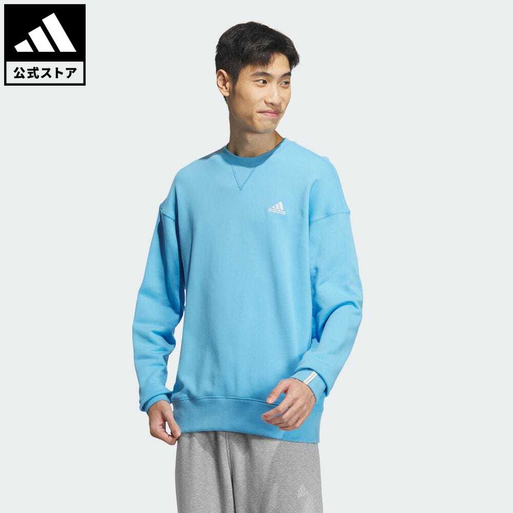 【公式】アディダス adidas 返品可 エッセンシャルズ プラス ルーズフィット スモールロゴ フレンチテリー スウェットシャツ スポーツウェア メンズ ウェア・服 トップス スウェット（トレーナー） 青 ブルー JF3973 p0919のサムネイル