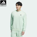 アディダス 【公式】アディダス adidas 返品可 エッセンシャルズ プラス ルーズフィット スモールロゴ フレンチテリー スウェットシャツ スポーツウェア メンズ ウェア・服 トップス スウェット（トレーナー） 緑 グリーン JF3975 notp spcp