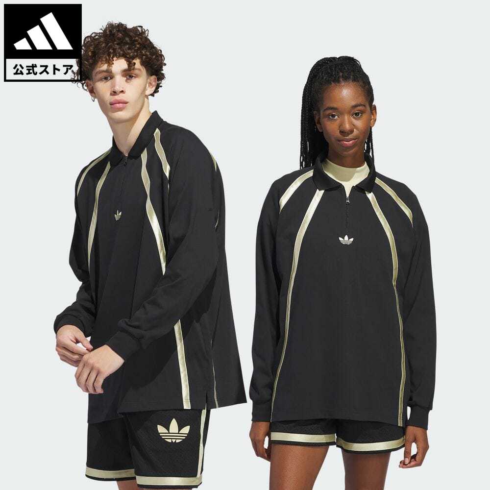 【公式】アディダス adidas 返品可 ラグビー 長袖ポロシャツ（ジェンダーニュートラル） オリジナルス メンズ レディース ウェア・服 トップス ポロシャツ 黒 ブラック IR6377 notpのサムネイル