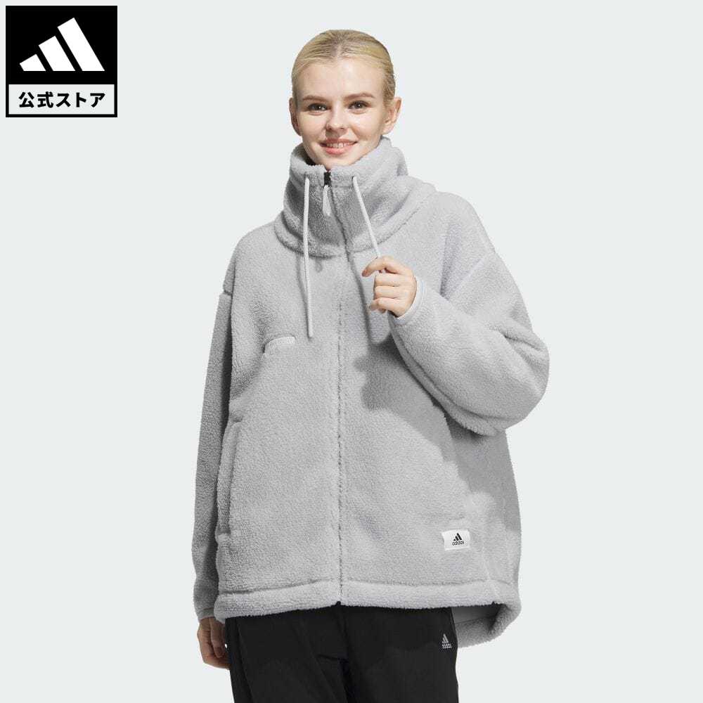 アディダス アウトドアジャケット レディース 【公式】アディダス adidas 返品可 ラウンジジャケット スポーツウェア レディース ウェア・服 アウター ジャケット グレー IP7057 上着