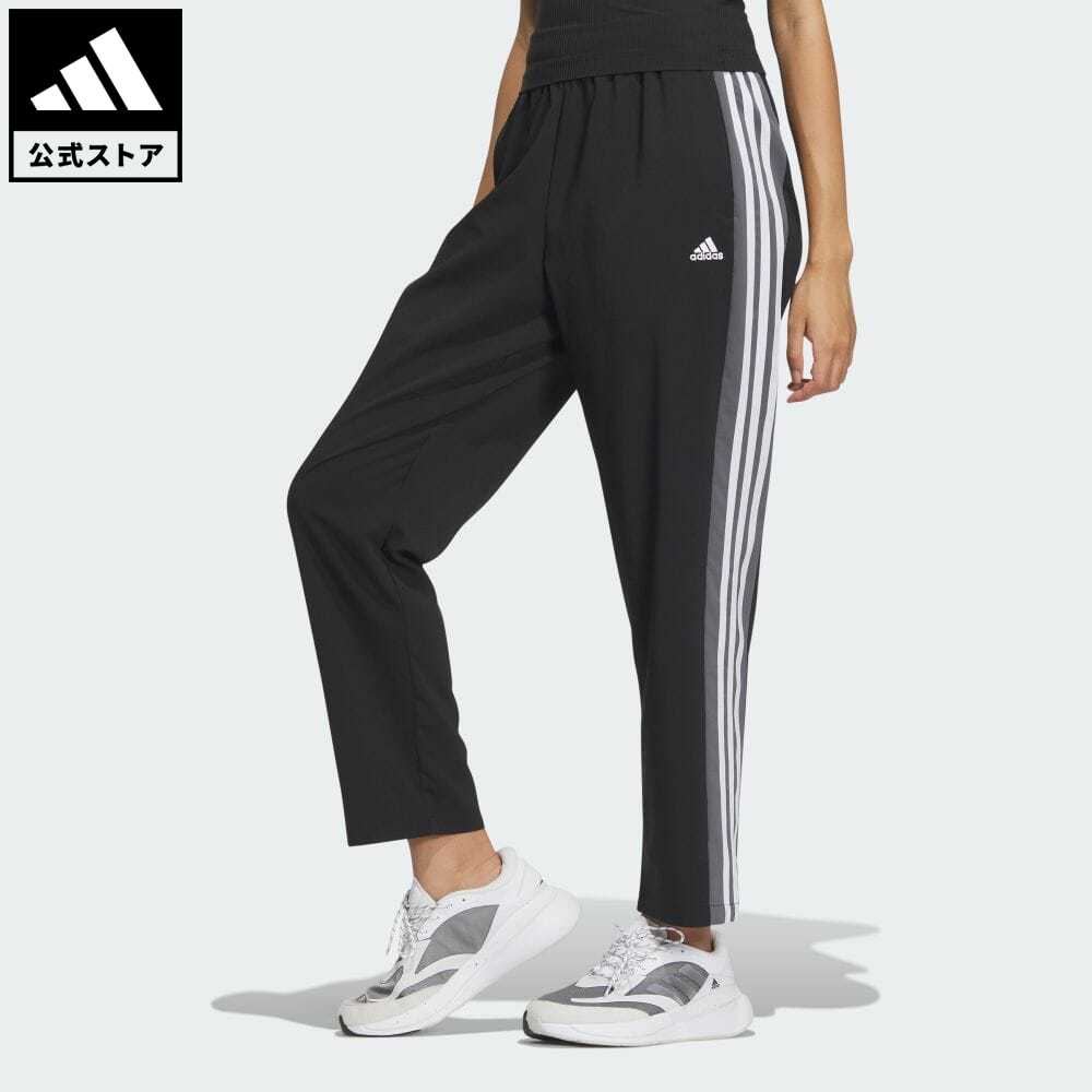 楽天adidas Online Shop 楽天市場店【公式】アディダス adidas 返品可 シーズナル スポーツウェア ルーズフィット カラーブロック クロスパンツ スポーツウェア レディース ウェア・服 ボトムス ジャージ パンツ 黒 ブラック IM8706 下 notp