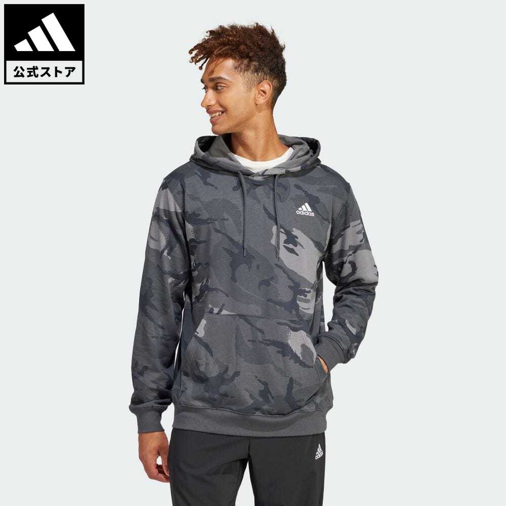 【公式】アディダス adidas 返品可 シーズナル エッセンシャルズ カモフラージュ パーカー スポーツウェア メンズ ウェア 服 トップス パーカー(フーディー) スウェット（トレーナー） グレー IS2021 トレーナー