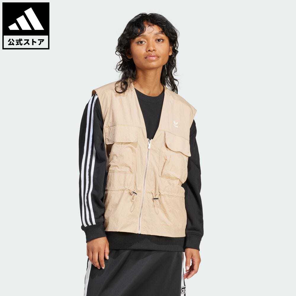 【公式】アディダス adidas 返品可 ベスト オリジナルス レディース ウェア・服 アウター ベスト ベージュ IY3424 p0517